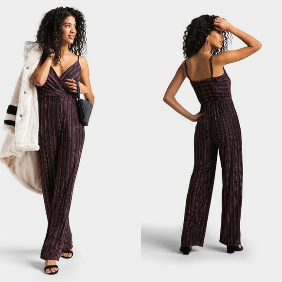Alya Pants - Alya Striped Shimmer Jumpsuit NWT
